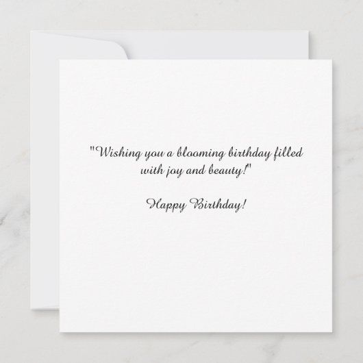 Blooms of Wishes: Betoverde Tuin Verjaardag Kaart (Achterkant)