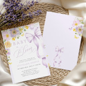 Blooms Paarse Gele Baby shower Uitnodiging