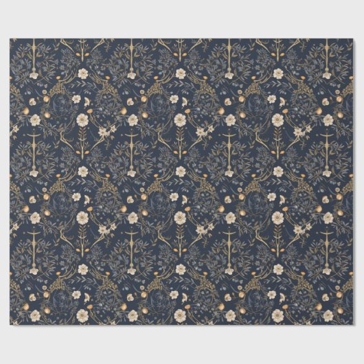  Blooms: Retro Botanisch Verpakkingsdocument Cadeaupapier (Vlak)