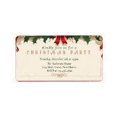 Blooms: Retro Kerstmis Adreslabel Etiket (Voorkant)