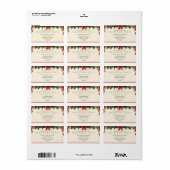 Blooms: Retro Kerstmis Adreslabel Etiket (Full Sheet)