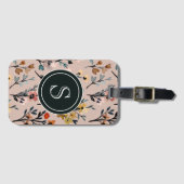  Blooms: Stoffig Roos Boho Bloemen Waterverf Bagagelabel (Voorkant (horizontaal))