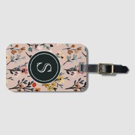  Blooms: Stoffig Roos Boho Bloemen Waterverf Bagagelabel