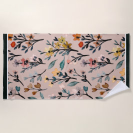  Blooms: Stoffig Roos Boho Bloemen Waterverf Strandlaken