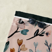  Blooms: Stoffig Roos Boho Bloemen Waterverf Strandlaken (In situ)