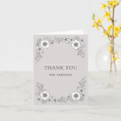  Blooms Weddenschap Hartelijk dank - Grijs Kaart (Gele Bloem)