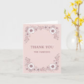  Blooms Weddenschap Hartelijk dank - Roze Kaart (Gele Bloem)
