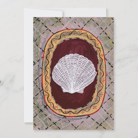 Bloomsbury & Charleston-geïnspireerde Seashell Art Feestdagenkaart (Voorkant)