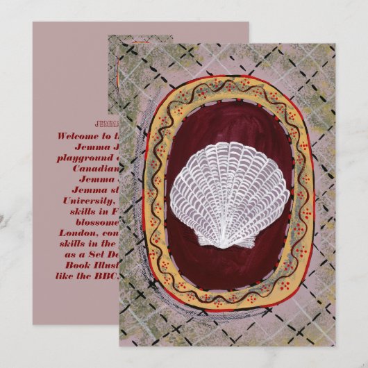 Bloomsbury & Charleston-geïnspireerde Seashell Art Feestdagenkaart (Voorkant / Achterkant)