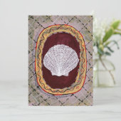Bloomsbury & Charleston-geïnspireerde Seashell Art Feestdagenkaart (Staand voorkant)