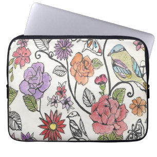 Bloomsbury-ontwerp op een laptophoes laptop sleeve