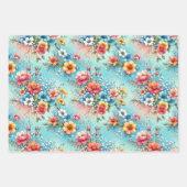 Bloomscape Blauw 3 Inpakpapier Vel (Voorkant 2)