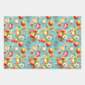 Bloomscape Blauw 3 Inpakpapier Vel (Voorkant)