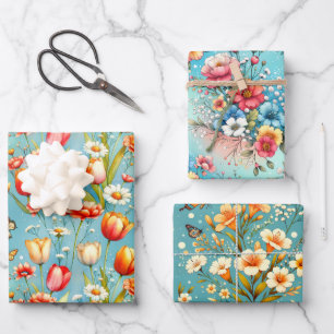 Bloomscape Blauw 3 Inpakpapier Vel