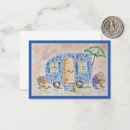 Bloomside Getaway Flat Note Card Notitiekaartje (Voorkant / Achterkant in situ)