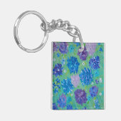 Bloomstruck Bloemen Acryl Vierkant Sleutelhanger (Voorkant Links)