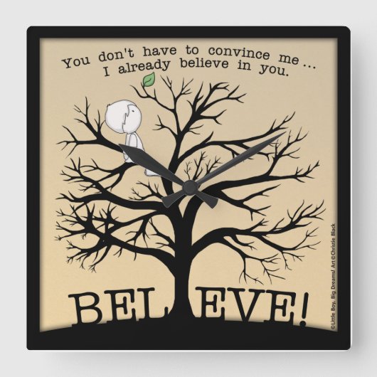 Bloomstructuur Vierkante Klok (Voorkant)