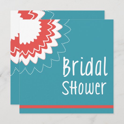 Bloomventilator - blauw en koraal kaart (Voorkant / Achterkant)