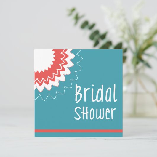 Bloomventilator - blauw en koraal kaart (Staand voorkant)