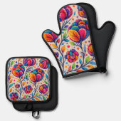 Bloomwave Tapijt Ovenwant & Pannenlap Set (Voorkant / Achterkant)