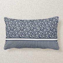  Bloomy gestreepte marineblauw & wit patroon