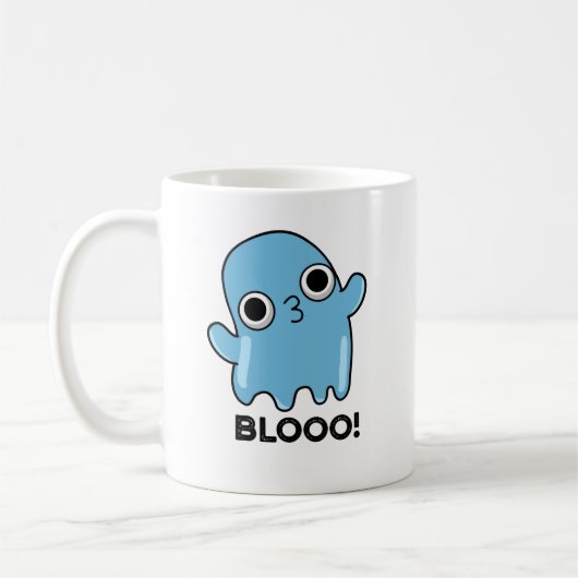 Blooo Funny Blue Ghost Pun Koffiemok (Links)