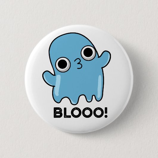 Blooo Funny Blue Ghost Pun Ronde Button 5,7 Cm (Voorkant)