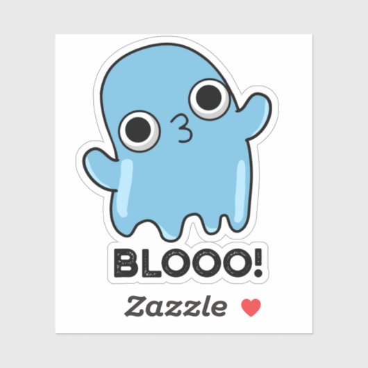 Blooo Funny Blue Ghost Pun Sticker (Vel)