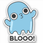 Blooo Funny Blue Ghost Pun Sticker (Voorkant)