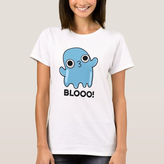Blooo Funny Blue Ghost Pun T-shirt (Voorkant)