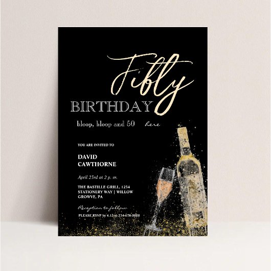 Bloop, bloop en 50 hier! 50ste verjaardag kaart