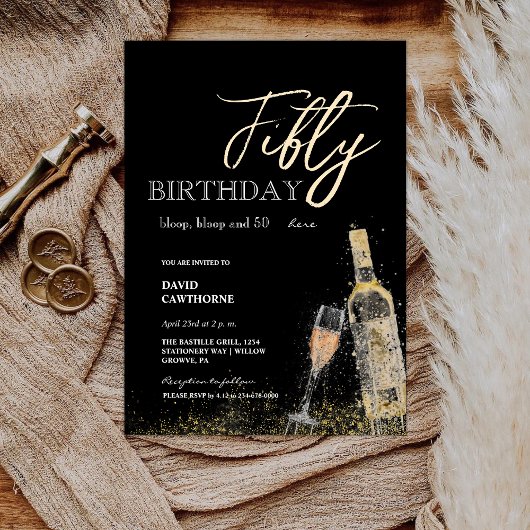 Bloop, bloop en 50 hier! 50ste verjaardag kaart