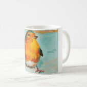 BloOrp. De Engelse rode Robin op blauwe achtergron Koffiemok (Voorkant rechts)