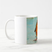 BloOrp. De Engelse rode Robin op blauwe achtergron Koffiemok (Links)