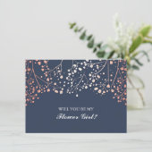 Bloos Baby's Breath Trouw Bloem Meisje Uitnodiging (Staand voorkant)