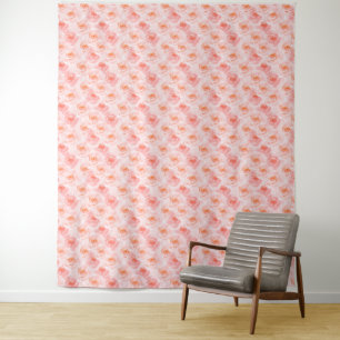 Bloos de Roze Rozen van de Waterverf Wandkleed