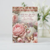Bloos en Bloei Vintage Bloemen RSVP Kaart (Staand voorkant)