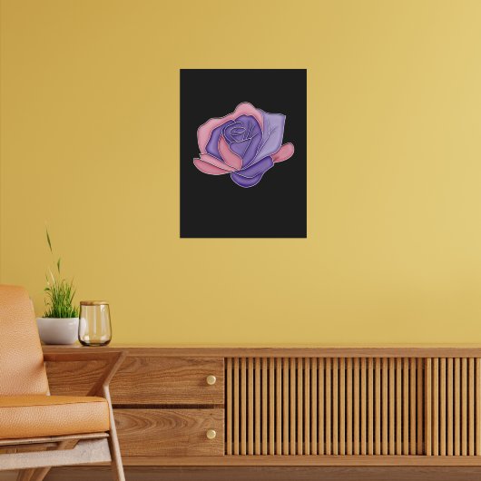 Bloos en Bloem Roos Poster (Woonkamer 2)