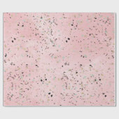 Bloos en gouden marmeren terrazzoontwerp cadeaupapier (Vlak)