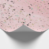 Bloos en gouden marmeren terrazzoontwerp cadeaupapier (Hoek)