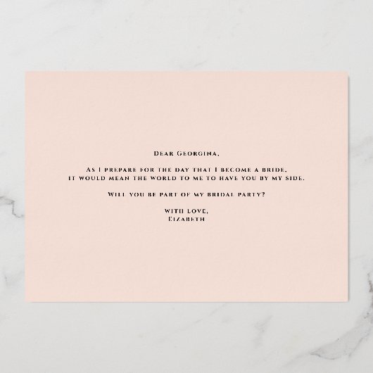 Bloos en Navy Bloemen Wees Mijn Persoonlijke Assis Folie Uitnodiging (Achterkant)