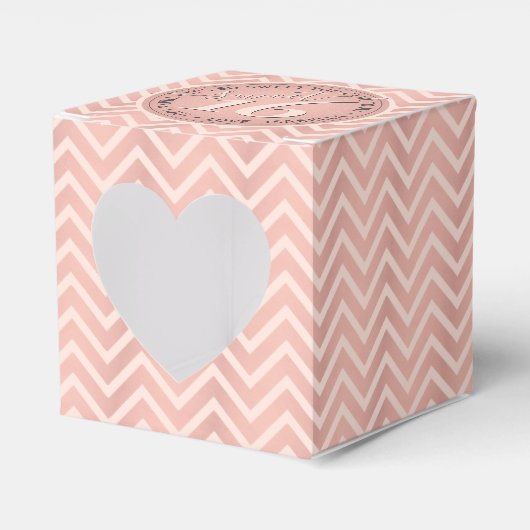 Bloos Roze toenam de Gouden Zoete Chevron van 16 Bedankdoosjes (Voorkant Zijde)