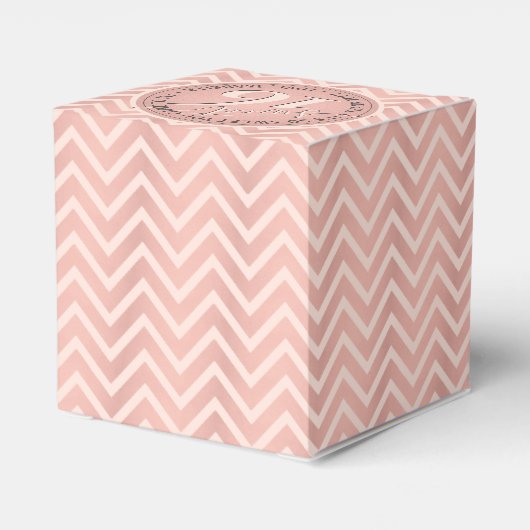 Bloos Roze toenam de Gouden Zoete Chevron van 16 Bedankdoosjes (Achterkant)