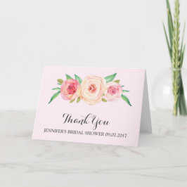 Bloos Roze Vrijgezellenfeest dank u Bedankkaart