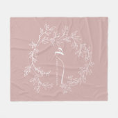 Bloos Stof Roze Modern Script Meisjesnaam Monogram Fleece Deken (Voorkant (Horizontaal))