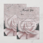 Bloos Witte Roos Glam Moderne Marmer Shabby Chic Bedankkaart (Voorkant / Achterkant)