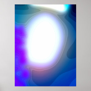 Blootgesteld 7003 Blauw En Paars Abstracte Kunst Poster
