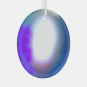 Blootgestelde 7003 blauwe en Paarse Abstracte kuns Glas Ornament (Voorkant Rechts)