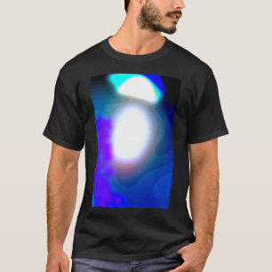 Blootgestelde 7003 blauwe en Paarse Abstracte kuns T-shirt