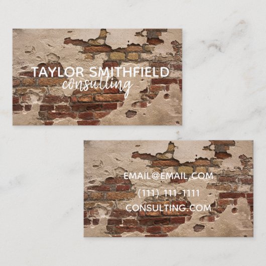blootgestelde baksteen visitekaartje (Voorkant / Achterkant)